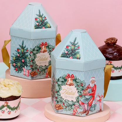 Casinha para Mini Panetone Doce Natal (5 unidades)