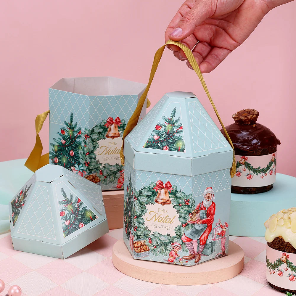 Casinha para Mini Panetone Doce Natal (5 unidades)