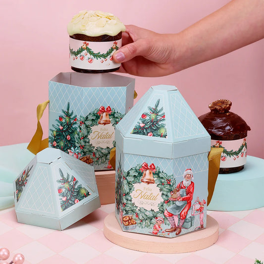 Casinha para Mini Panetone Doce Natal (5 unidades)