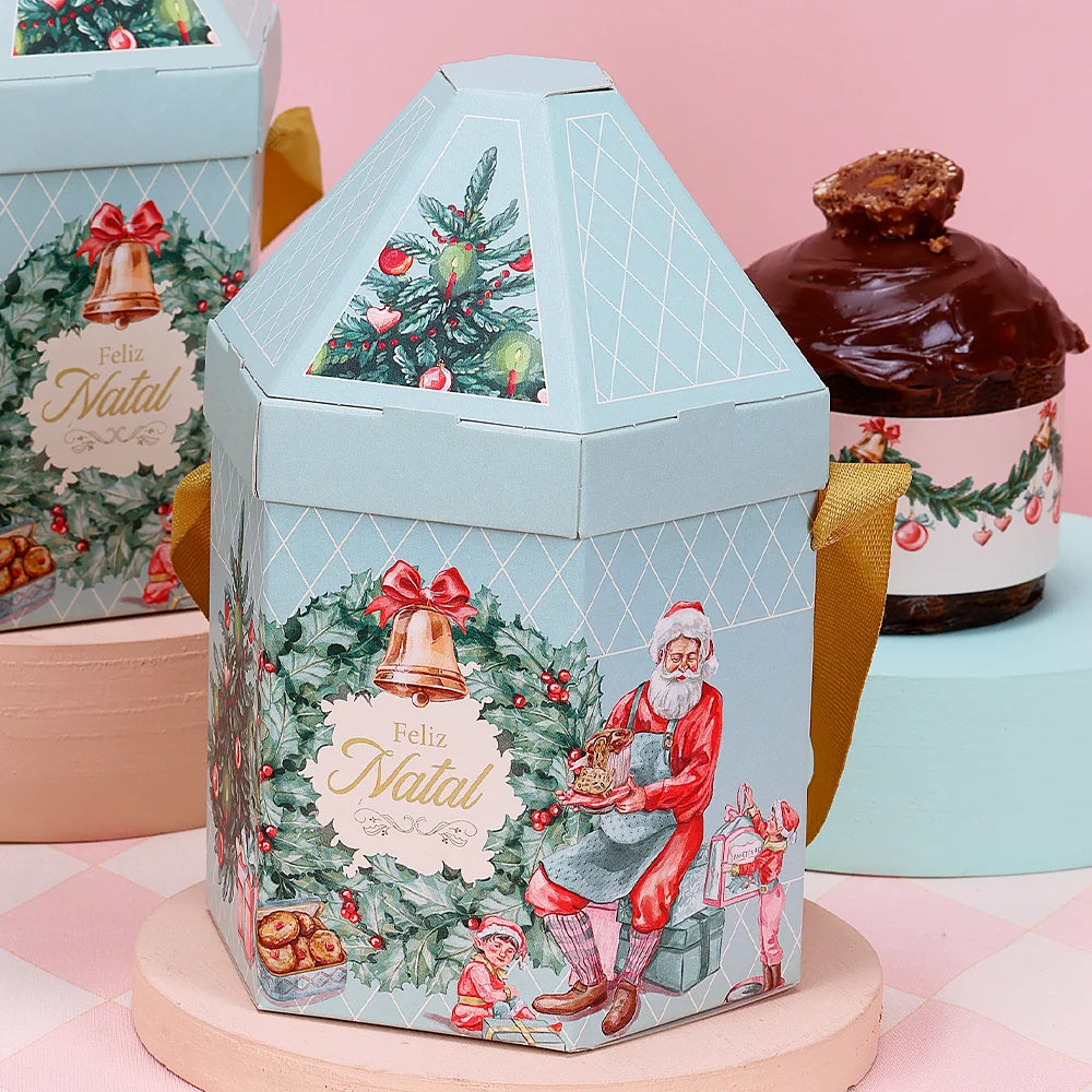 Casinha para Mini Panetone Doce Natal (5 unidades)