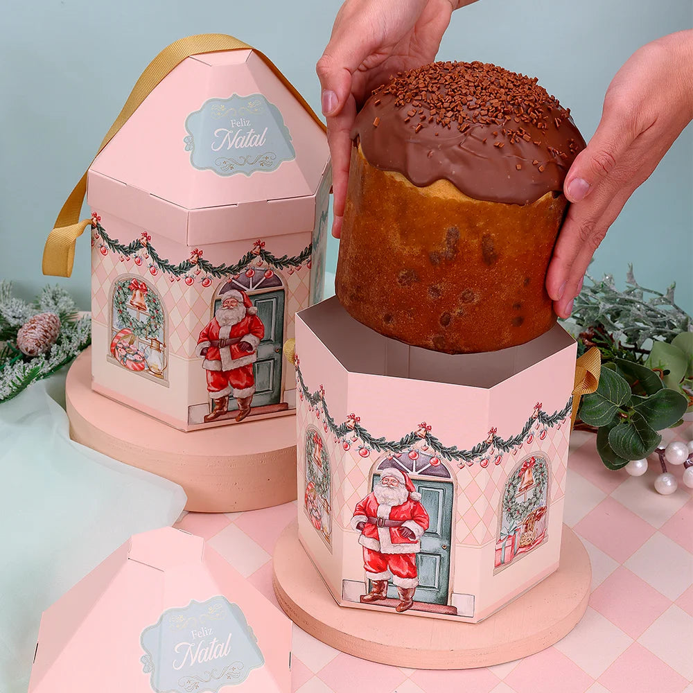Casinha Grande para Panetone Doce Natal (5 unidades)