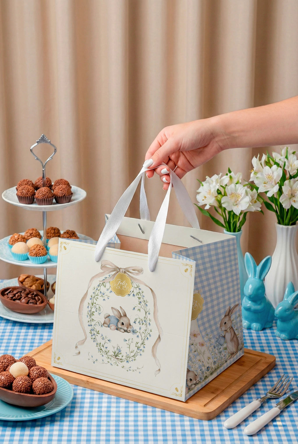 SACOLA QUADRADA – CARINHO | PÁSCOA 2026