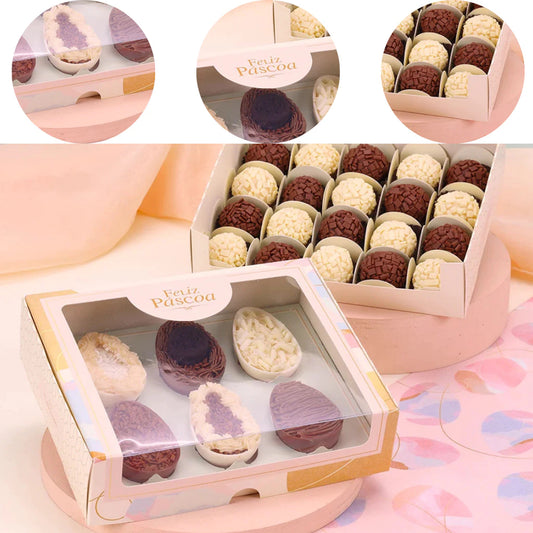 CAIXA DEGUSTAÇÃO P/ 6 MINI OVOS 50G OU 20 DOCES CELEBRAR 5503-kit com 10 unidades