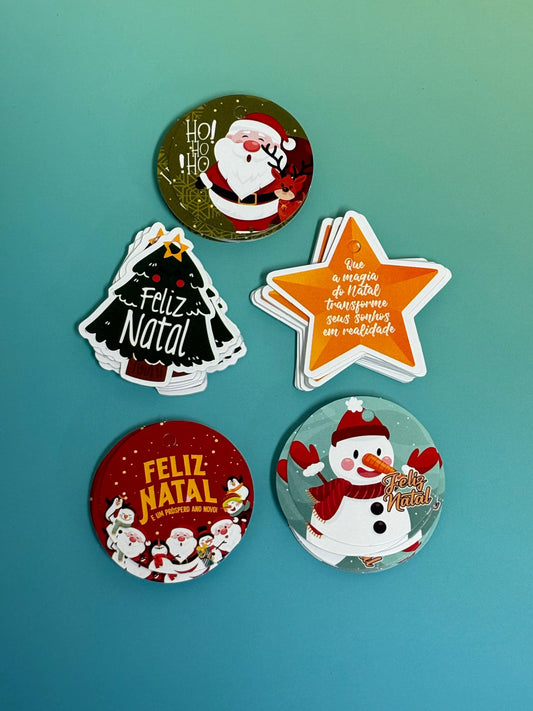 Tags fofas Natal Estrela (100 unidades)